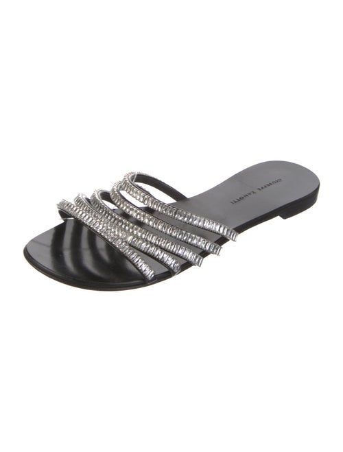 Giuseppe Zanotti Leather Crystal Embellishments Slides