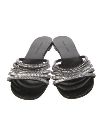 Giuseppe Zanotti Leather Crystal Embellishments Slides