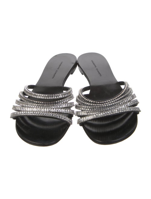 Giuseppe Zanotti Leather Crystal Embellishments Slides