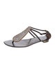 Giuseppe Zanotti Leather Crystal Embellishments T-Strap Sandals