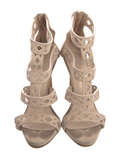 Giuseppe Zanotti Suede Lasercut Accents Gladiator Sandals
