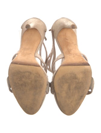 Giuseppe Zanotti Suede Lasercut Accents Gladiator Sandals