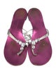 Giuseppe Zanotti Patent Leather Crystal Embellishments Flip Flops