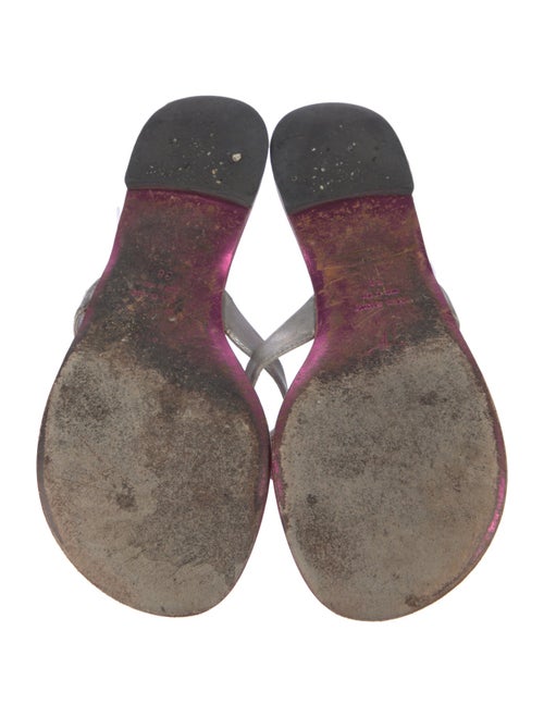 Giuseppe Zanotti Patent Leather Crystal Embellishments Flip Flops