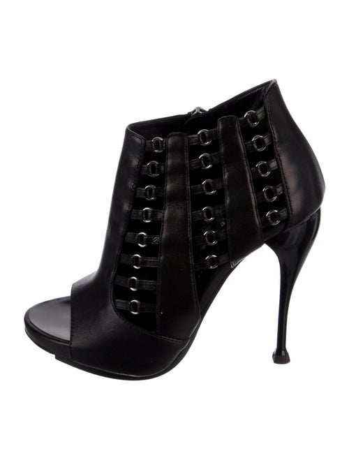Giuseppe Zanotti Leather Cutout Accent Lace-Up Boots