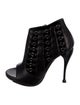 Giuseppe Zanotti Leather Cutout Accent Lace-Up Boots