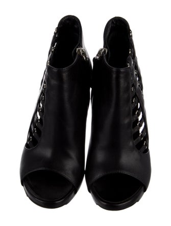 Giuseppe Zanotti Leather Cutout Accent Lace-Up Boots