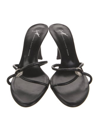 Giuseppe Zanotti Leather Crystal Embellishments Slides