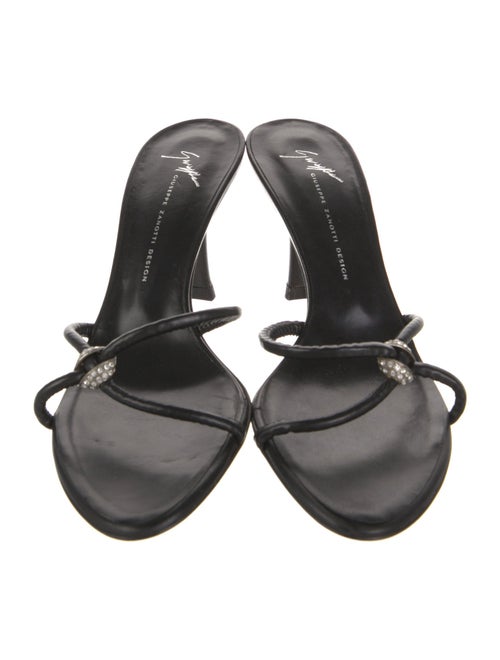 Giuseppe Zanotti Leather Crystal Embellishments Slides