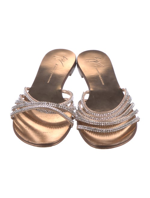 Giuseppe Zanotti Patent Leather Crystal Embellishments Slides