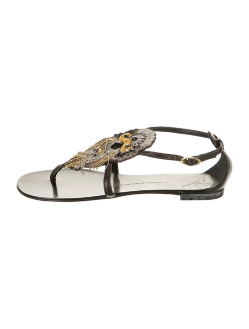 Giuseppe Zanotti Leather Crystal Embellishments Sandals