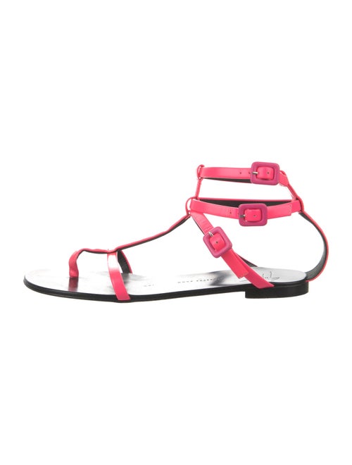 Giuseppe Zanotti Leather Printed T-Strap Sandals
