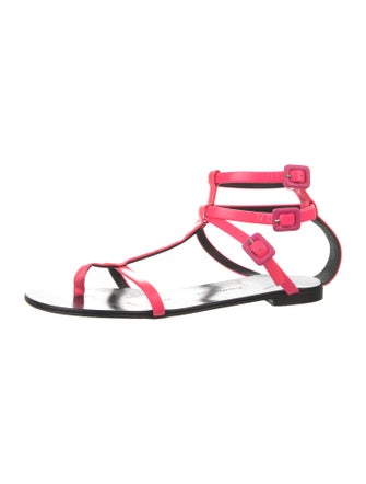 Giuseppe Zanotti Leather Printed T-Strap Sandals