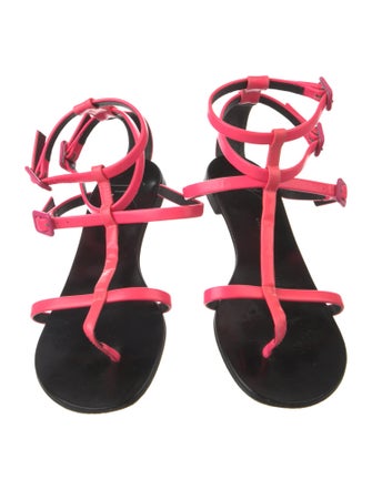 Giuseppe Zanotti Leather Printed T-Strap Sandals