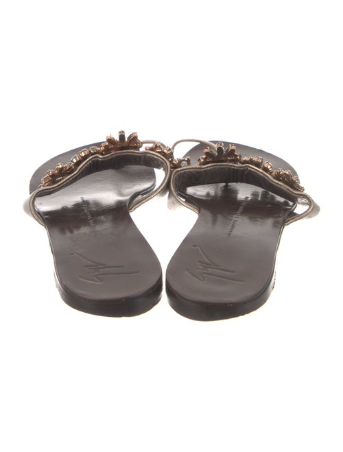 Giuseppe Zanotti Leather Crystal Embellishments Slides