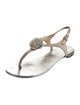 Giuseppe Zanotti Leather Animal Print T-Strap Sandals