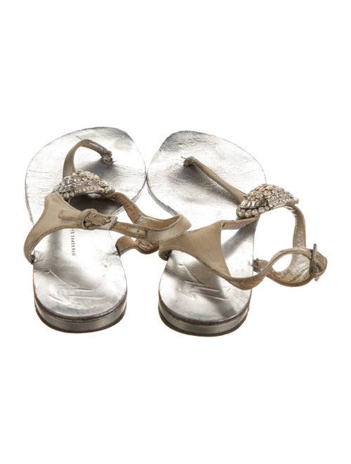 Giuseppe Zanotti Leather Animal Print T-Strap Sandals