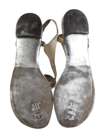 Giuseppe Zanotti Leather Animal Print T-Strap Sandals