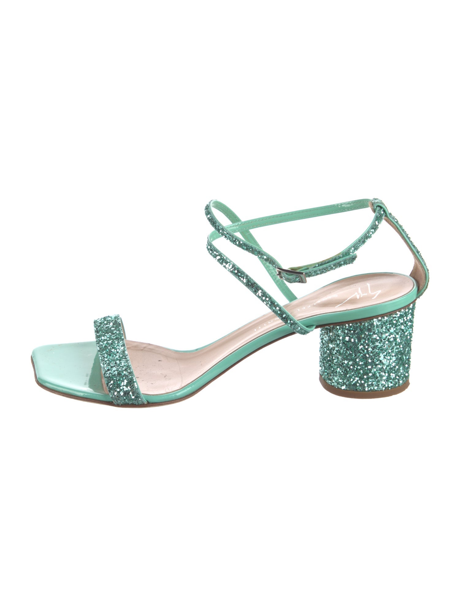 Giuseppe Zanotti Leather Glitter Accents Sandals