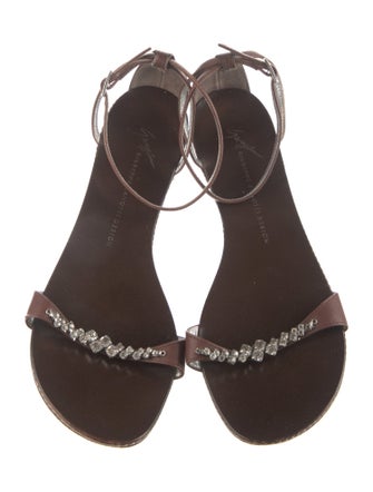 Giuseppe Zanotti Leather Crystal Embellishments Sandals