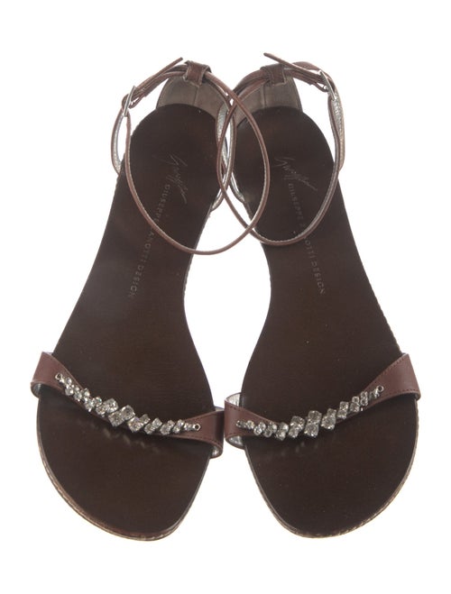 Giuseppe Zanotti Leather Crystal Embellishments Sandals