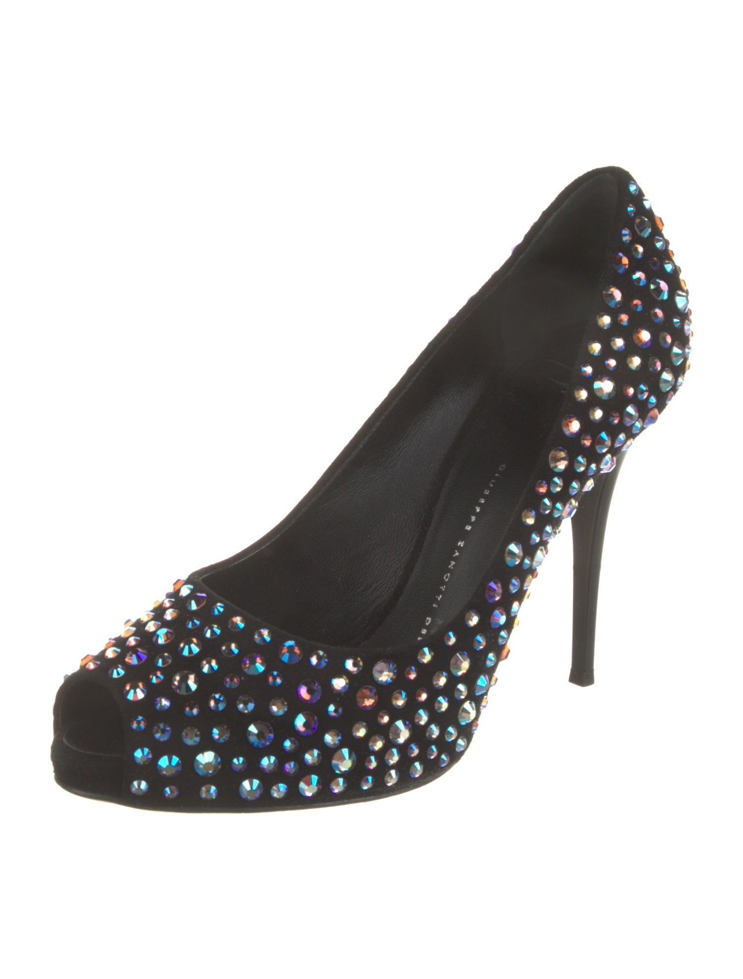 Giuseppe Zanotti Suede Crystal Embellishments Pumps