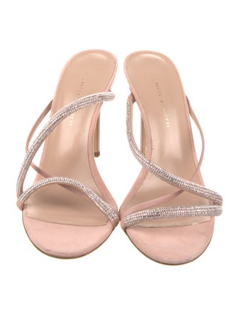 Giuseppe Zanotti Suede Crystal Embellishments Slides
