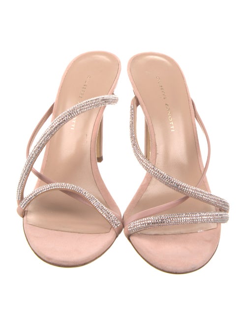 Giuseppe Zanotti Suede Crystal Embellishments Slides