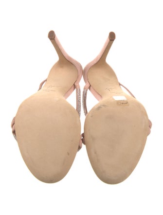 Giuseppe Zanotti Suede Crystal Embellishments Slides