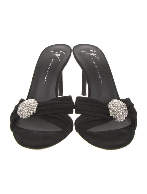 Giuseppe Zanotti Suede Crystal Embellishments Slides