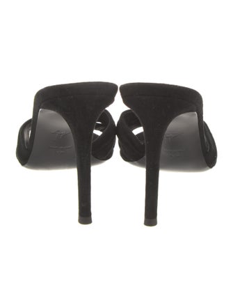 Giuseppe Zanotti Suede Crystal Embellishments Slides