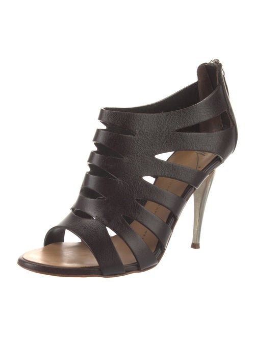 Giuseppe Zanotti Leather Cutout Accent Gladiator Sandals