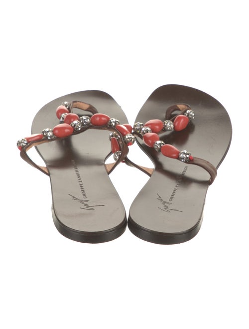 Giuseppe Zanotti Leather Crystal Embellishments Slides