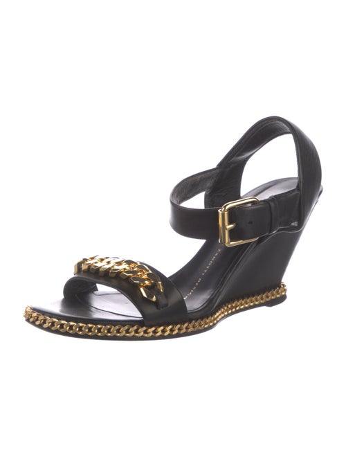 Giuseppe Zanotti Leather Chain-Link Accents Slingback Sandals