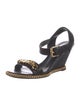 Giuseppe Zanotti Leather Chain-Link Accents Slingback Sandals