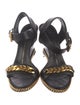 Giuseppe Zanotti Leather Chain-Link Accents Slingback Sandals