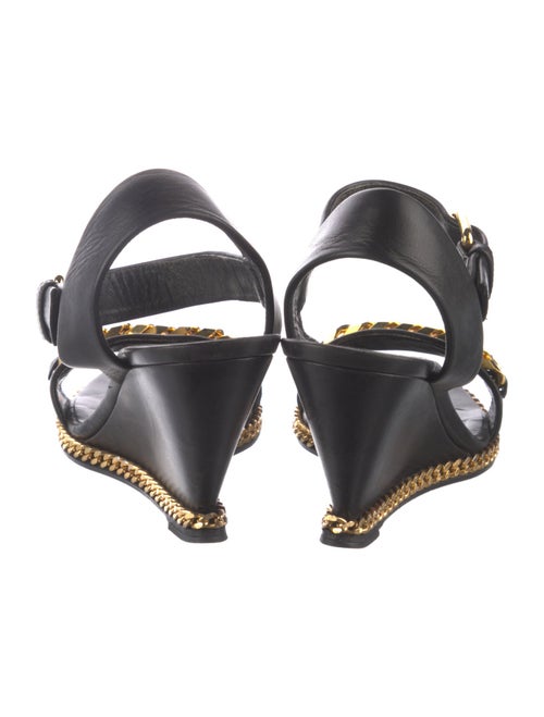 Giuseppe Zanotti Leather Chain-Link Accents Slingback Sandals