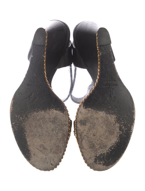 Giuseppe Zanotti Leather Chain-Link Accents Slingback Sandals