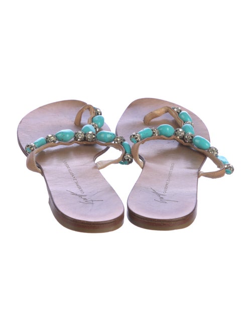 Giuseppe Zanotti Leather Crystal Embellishments Slides