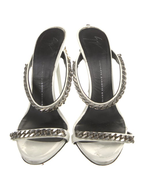 Giuseppe Zanotti Patent Leather Chain-Link Accents Slides