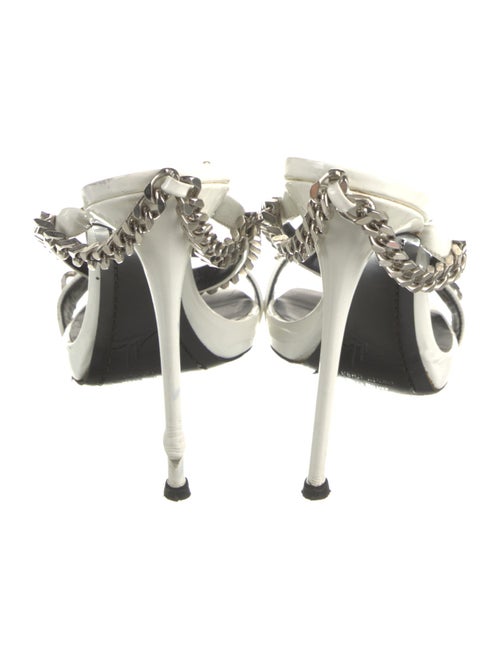 Giuseppe Zanotti Patent Leather Chain-Link Accents Slides