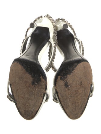 Giuseppe Zanotti Patent Leather Chain-Link Accents Slides