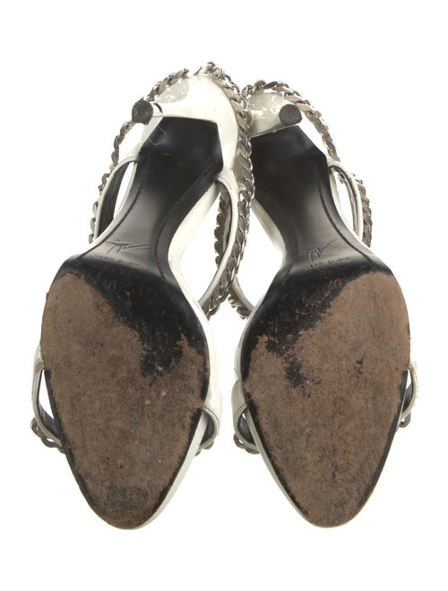 Giuseppe Zanotti Patent Leather Chain-Link Accents Slides