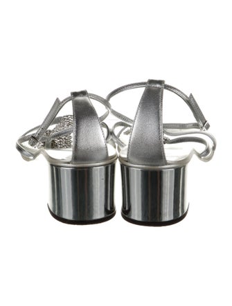 Giuseppe Zanotti Leather Crystal Embellishments T-Strap Sandals