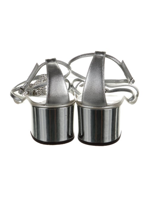 Giuseppe Zanotti Leather Crystal Embellishments T-Strap Sandals