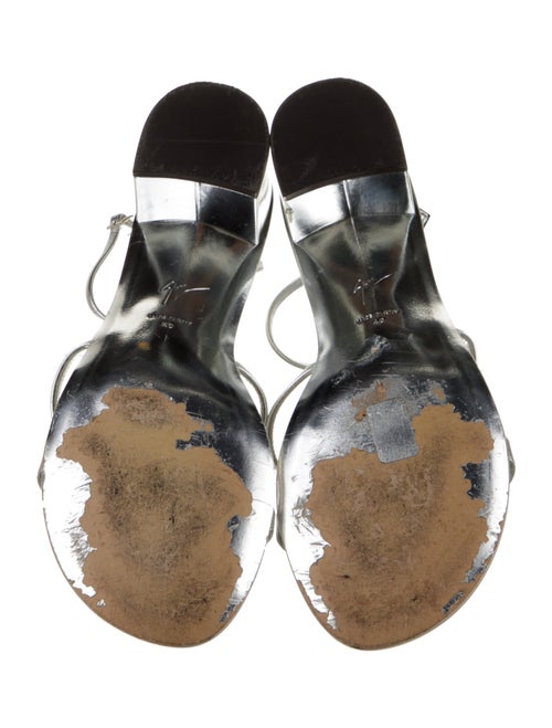 Giuseppe Zanotti Leather Crystal Embellishments T-Strap Sandals