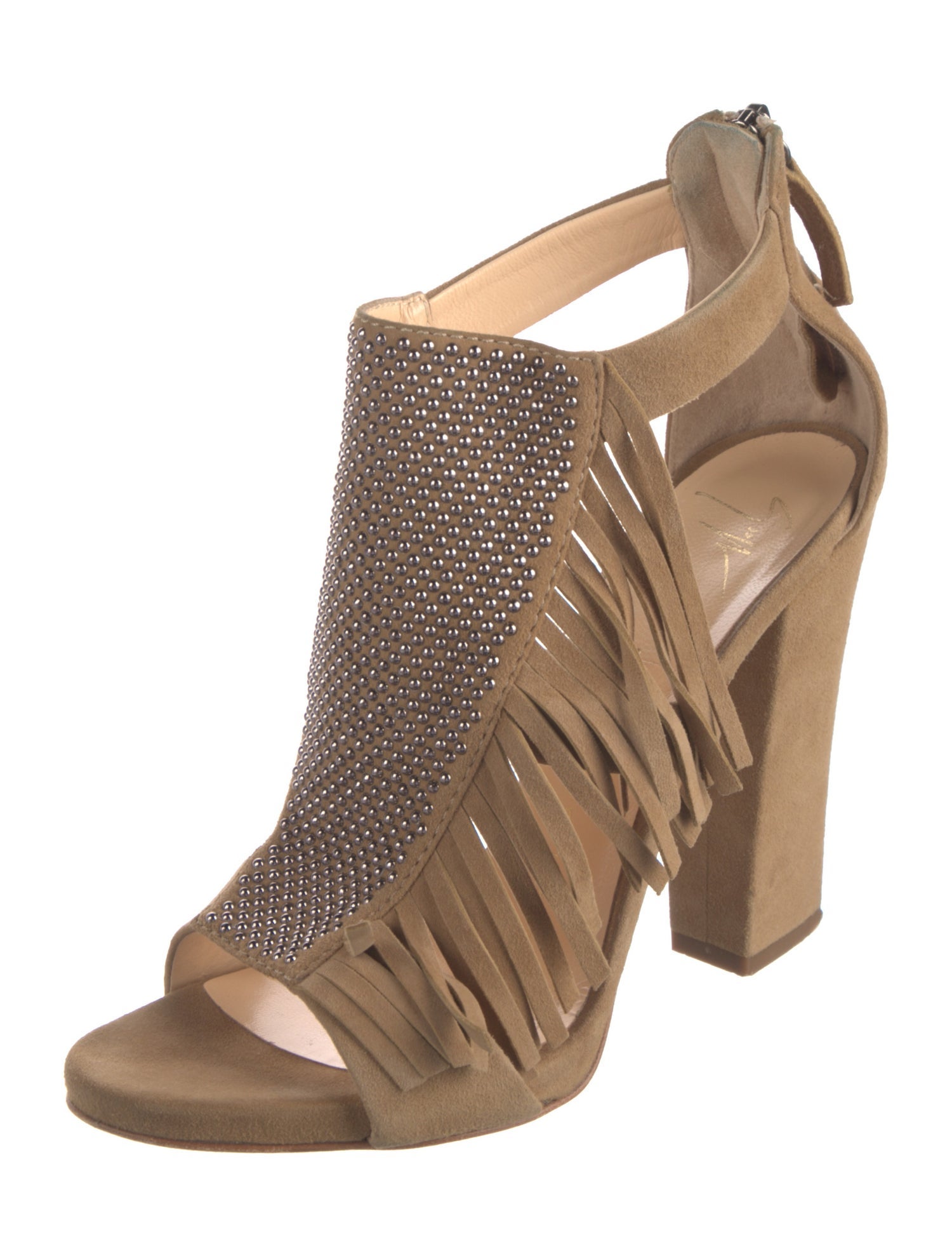 Giuseppe Zanotti Suede Studded Accents Gladiator Sandals