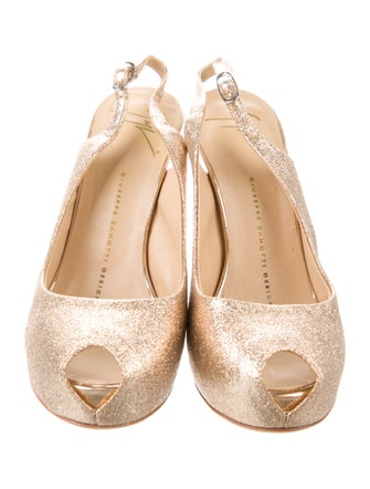 Giuseppe Zanotti Glitter Glitter Accents Slingback Pumps