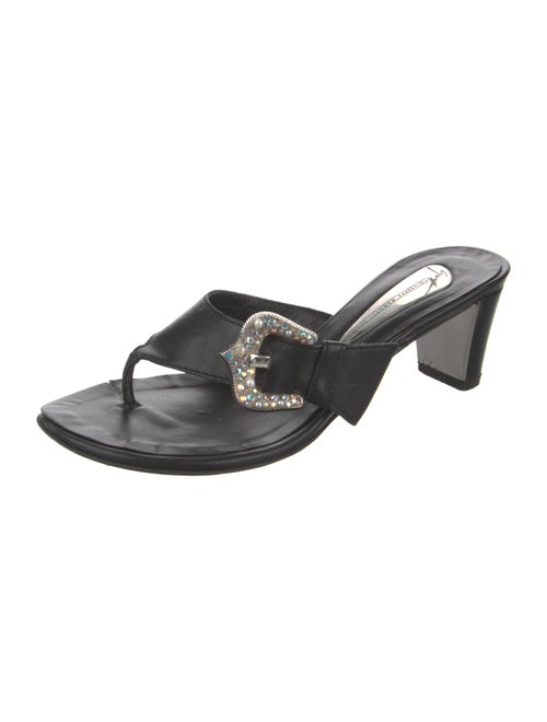 Giuseppe Zanotti Leather Crystal Embellishments Slides