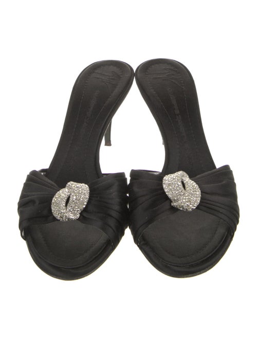 Giuseppe Zanotti Satin Crystal Embellishments Slides